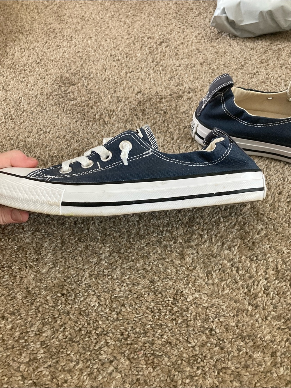 Converse women’s Low Top slip on Sneakers in Navy and White - Picture 5 of 8